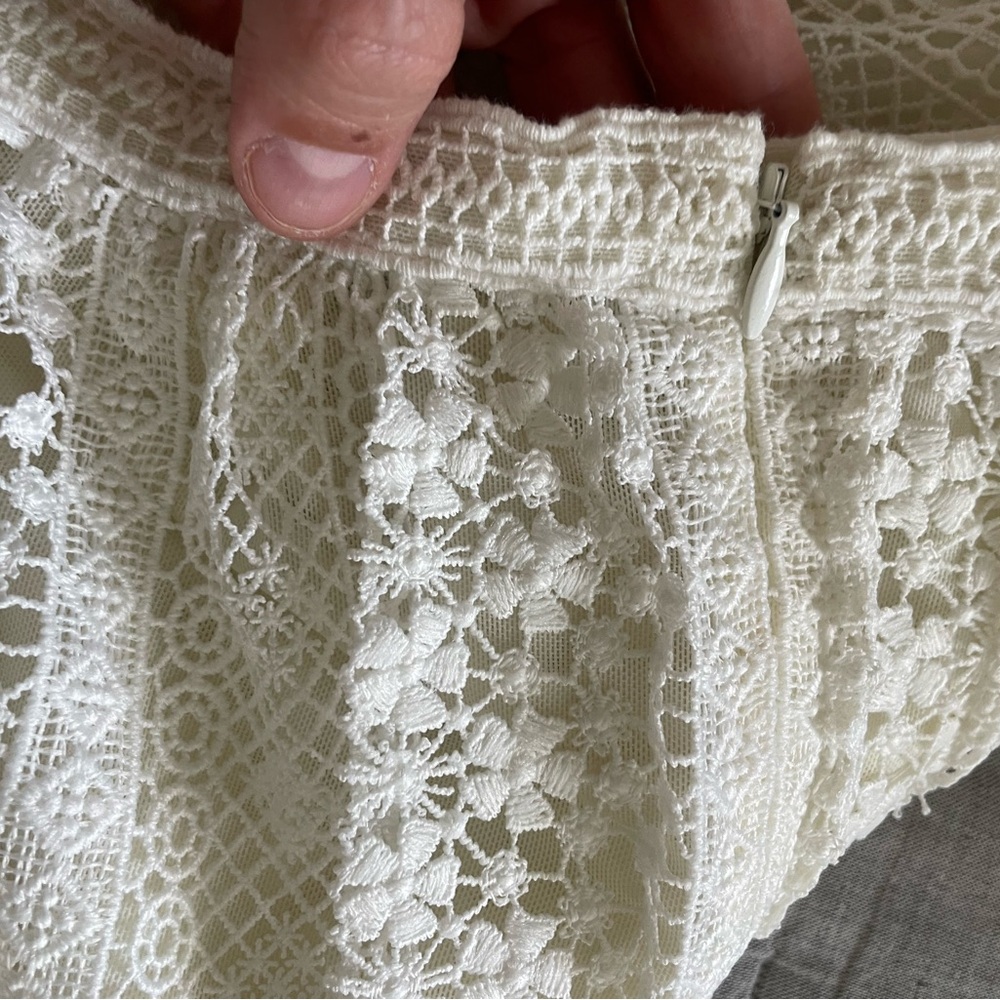 All Saints White Lace A-Line Midi Skirt - Picture 5 of 9